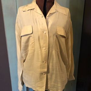 Long sleeve silk blouse